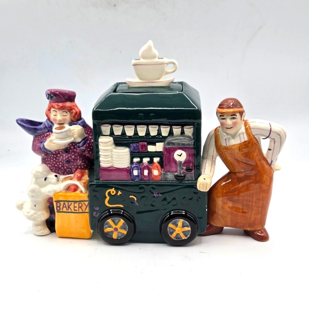 San Francisco‎ Music Box Bakery Espresso Coffee Pitcher Teapot  VINTAGE LISTEN!